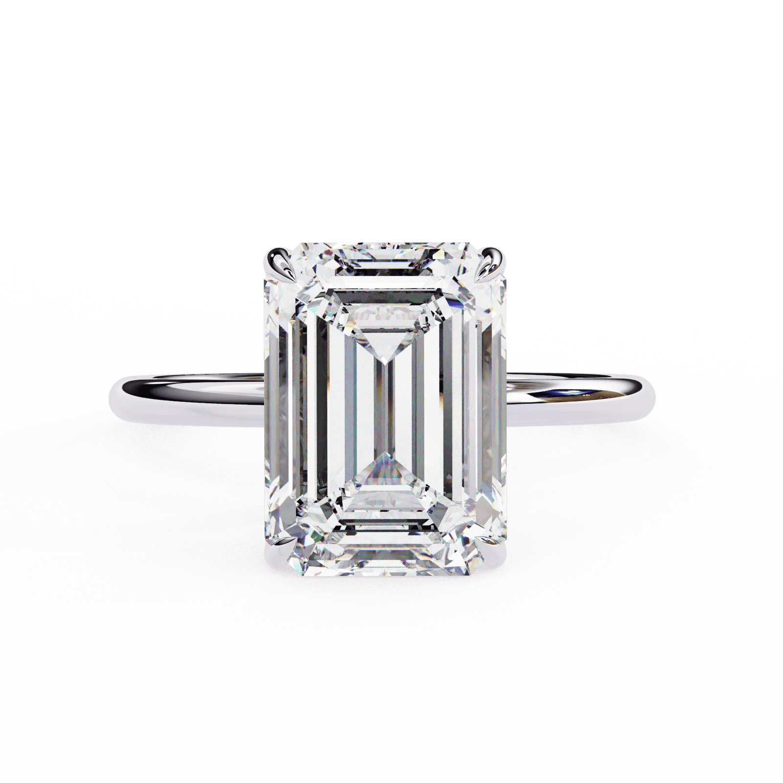 Emerald Cut Solitaire Diamond Engagement Ring