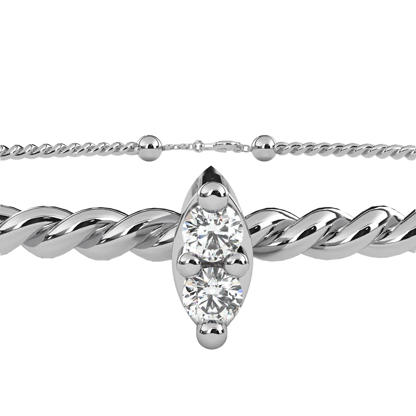 Marquise Diamond Twisted Chain Bracelet