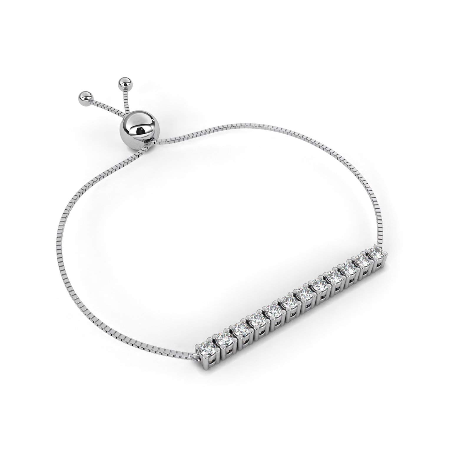 Adjustable Diamond Slider Bracelet – Modern Bar Design
