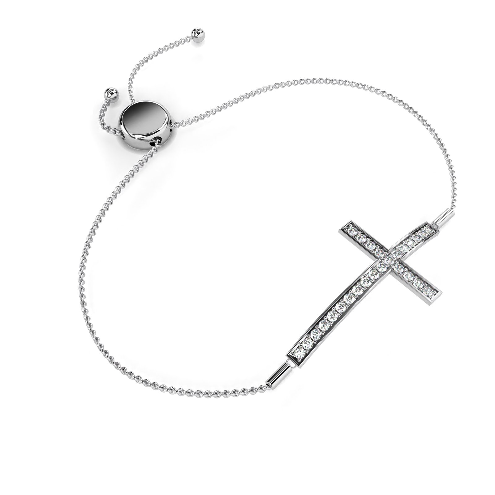 Diamond Cross Slider Bracelet – Symbol of Faith & Elegance