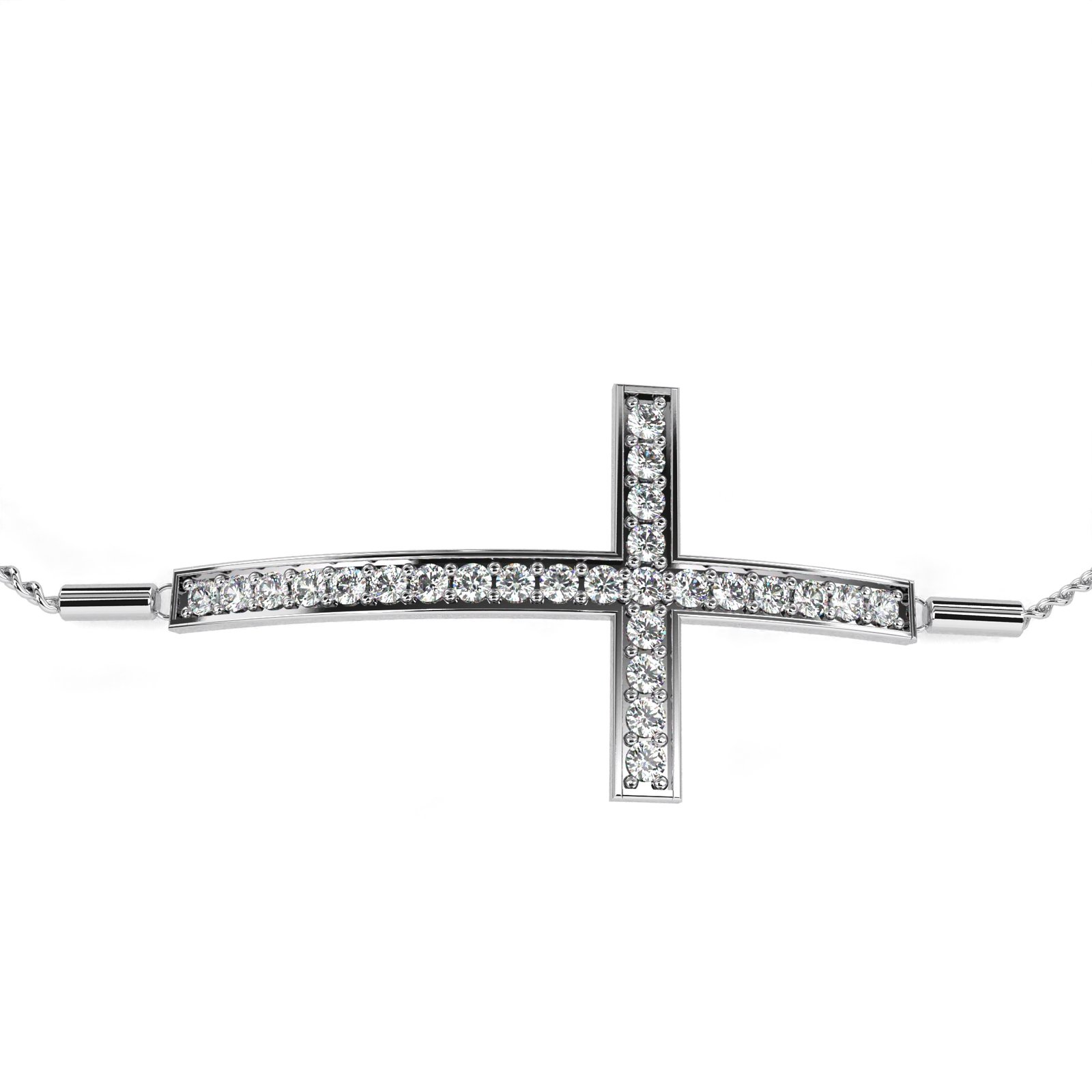 Diamond Cross Slider Bracelet – Symbol of Faith & Elegance