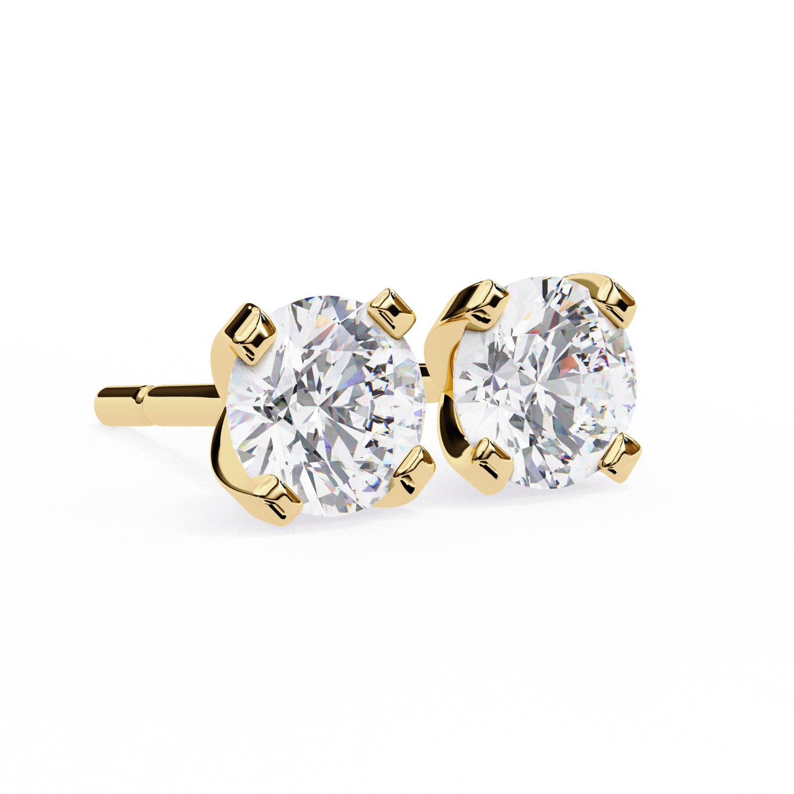 Classic Round Brilliant Diamond Stud Earrings