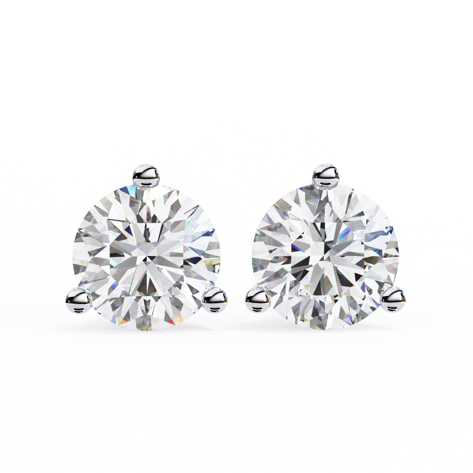 Classic Round Diamond Stud Earrings with Bezel Setting